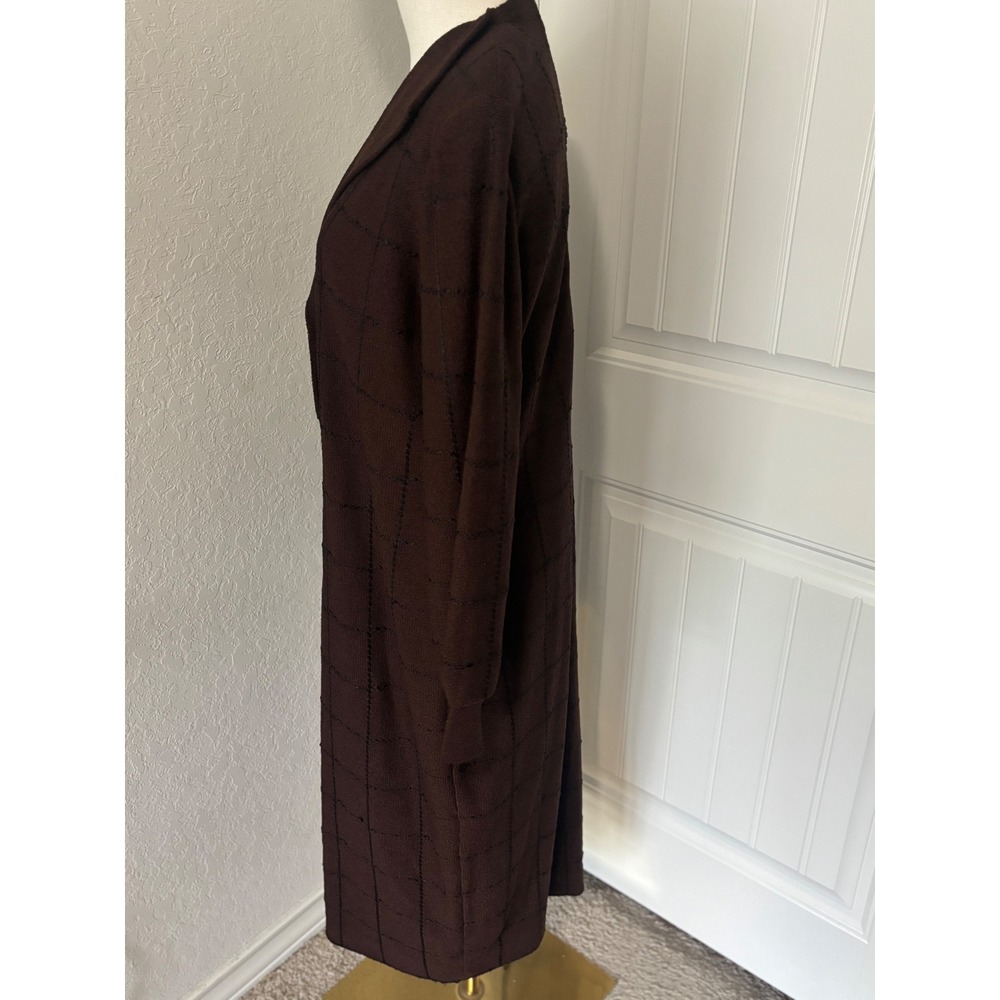 The Michael Collection Knit Dress Plaid Gold Button Front XL 75% wool - Picture 2 of 5